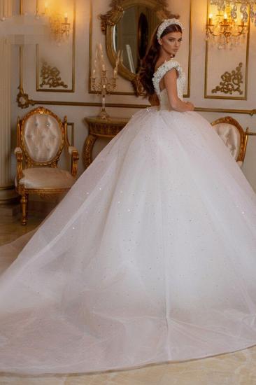 Pure and Perfect Princess White A-Line Sleeveless Wedding Dress_3