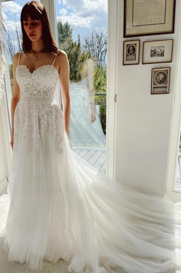 Beautiful Wedding Dresses A Line Lace | Wedding Dresses Cream Cheap_1