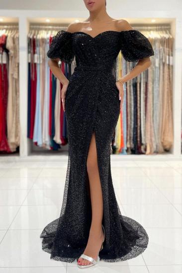 Black Sleeve Long Sequin Evening Dress | Cheap Prom Dresses_5