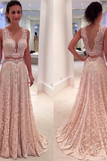 2022 V-neck Full Lace Evening Gowns Sleeveless Elegant Long Formal Prom Dress