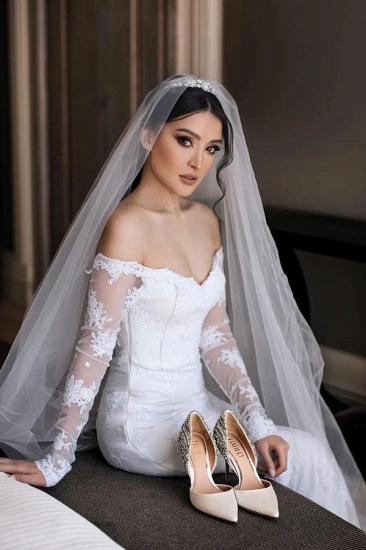 White Lace wedding dress in mermaid style_2