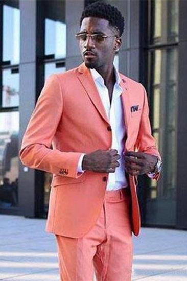 Jeffrey Coral Stylish Notch Lapel Slim Fit Mens Suit_2