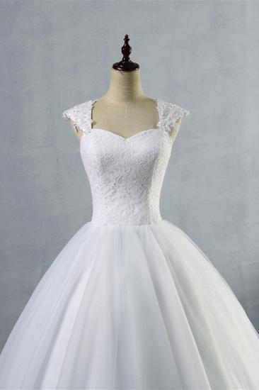 Bradyonlinewholesale Affordable Sweetheart Tulle Lace Wedding Dresses Cap-Sleeves Appliques Bridal Gowns Online_3