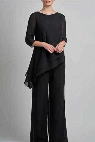 Black Mother of Bride Pants Suits Daily Wear_1