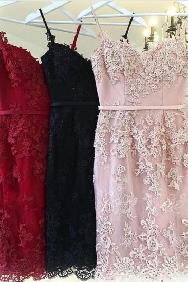 Pink Lace Sheath Short Party Dresses | Sexy Straps Cheap Homecoming Dresses Online_2