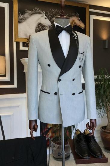 Abe New Design Off-White Double Breasted Cape Lapel Mens Suit