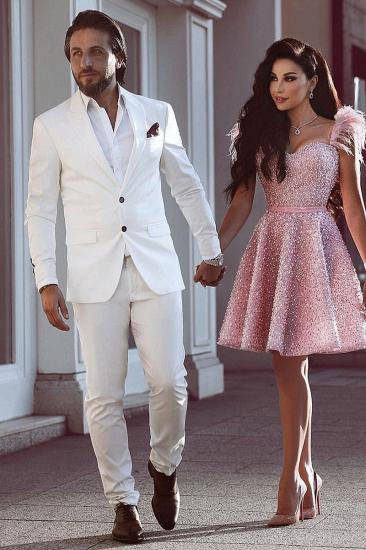 White Groom Tuxedo | Mens Glamour Wedding Suits 2 Piece_1