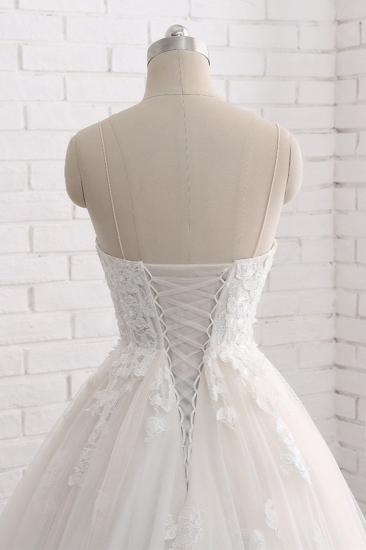 Bradyonlinewholesale Affordable Spaghetti Straps Sleeveless Lace Wedding Dresses A-line Tulle Ruffles Bridal Gowns On Sale_5