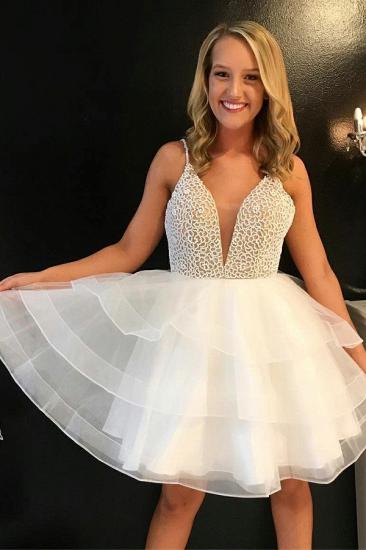 Sexy Short Spaghetti Straps Homecoming Dresses | Tulle Sleeveless A-line Hoco Dress