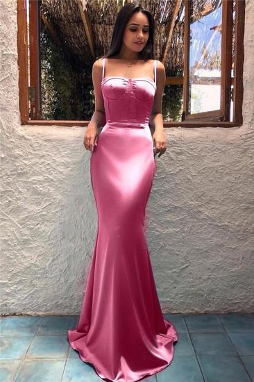 Spaghetti Straps Sexy Mint Evening Dresses Cheap | Sleeveless Mermaid Long Formal Prom Dress_2