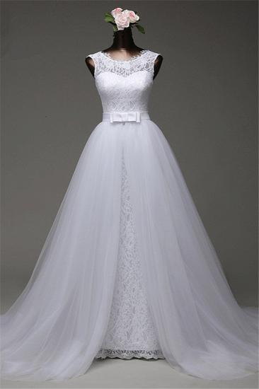Bradyonlinewholesale Chic Tulle Lace Jewel Mermaid Wedding Dresses with Overskirt Online_1