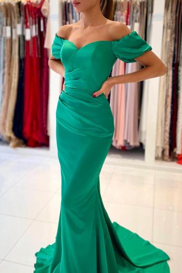 Stunning Off-the-Shoulder Satin Mermaid Evening Gown_3