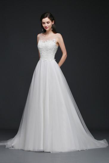 BAILEE | A-line Scoop Tulle Elegant Wedding Dress With Lace_6