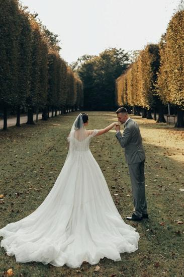 Cheap Wedding Dresses A Line Lace Wedding Dresses Made of Tulle_3