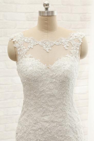 Bradyonlinewholesale Gorgeous Sleeveless Appliques Beadings Wedding Dress Jewel Tulle White Bridal Gowns On Sale_4