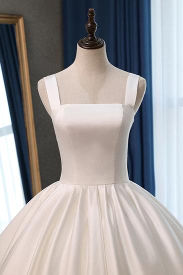 Bradyonlinewholesale Elegant Ball Gown Straps Square-Neck Wedding Dress Ruffles Sleeveless Bridal Gowns Online_5